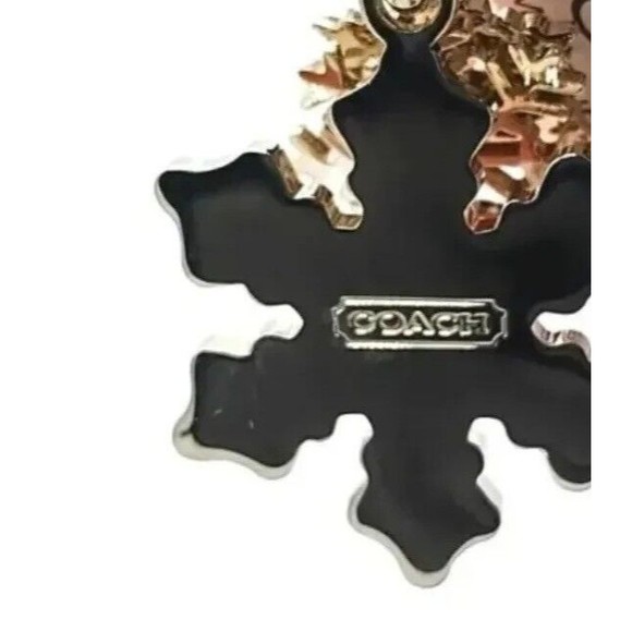 COACH Vintage Red Enamel Multi Snowflake Keychain Fob Purse Charm-#7322-Rare - Picture 4 of 5